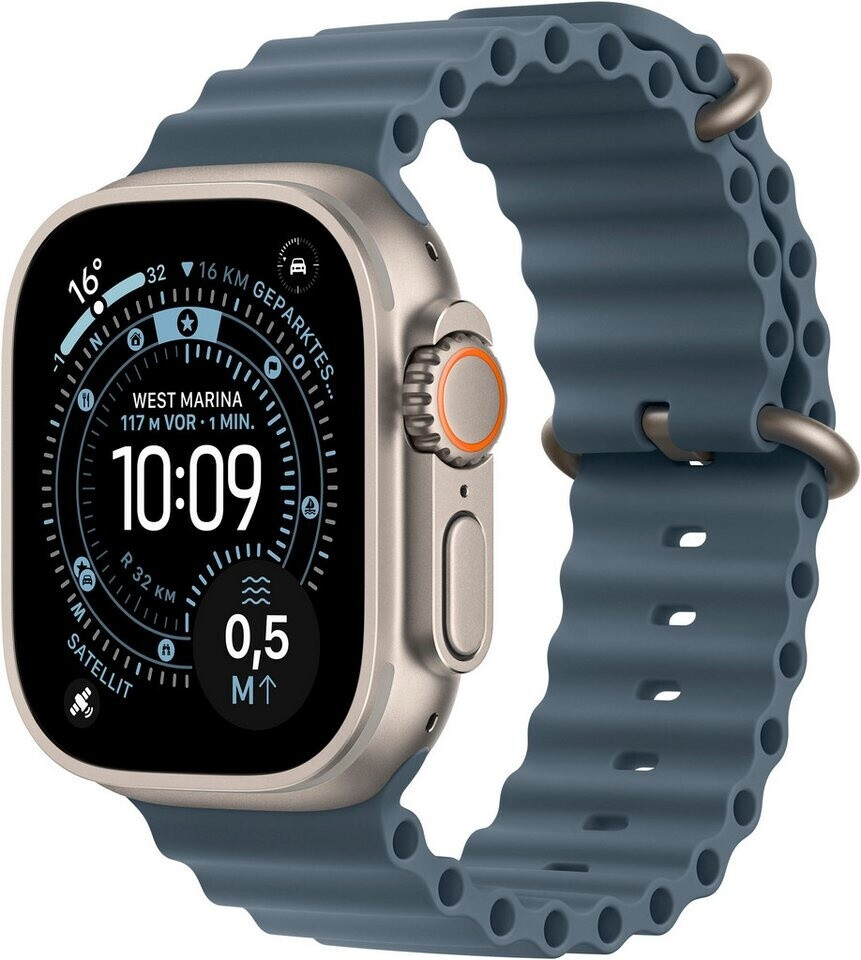 Titanium Natural with Ocean Band Anchor Blue